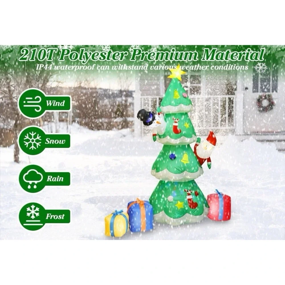 7FT Inflatable Christmas Tree LED Lights Blow up Outdoor Yard Party Decoration